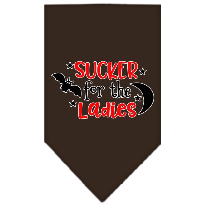 Sucker for the Ladies Screen Print Bandana Cocoa Large