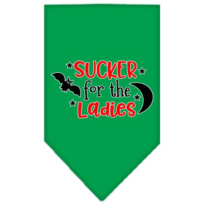 Sucker for the Ladies Screen Print Bandana Emerald Green Large