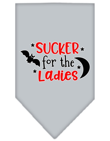 Sucker for the Ladies Screen Print Bandana Grey Large