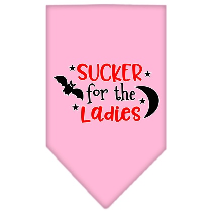 Sucker for the Ladies Screen Print Bandana Light Pink Large