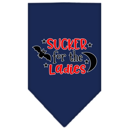 Sucker for the Ladies Screen Print Bandana Navy Blue large