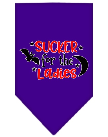 Sucker for the Ladies Screen Print Bandana Purple Large