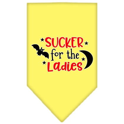 Sucker for the Ladies Screen Print Bandana Yellow Large