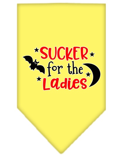 Sucker for the Ladies Screen Print Bandana Yellow Large