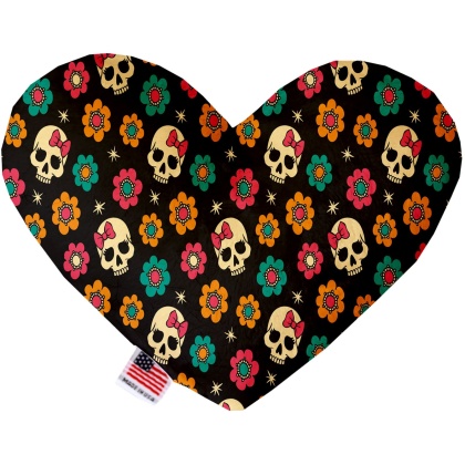 Sugar She Skulls 6 Inch Heart Dog Toy