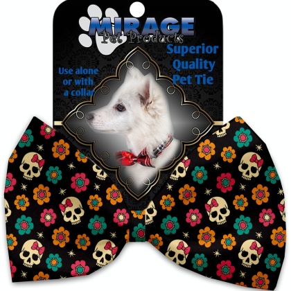 Sugar She Skulls Pet Bow Tie