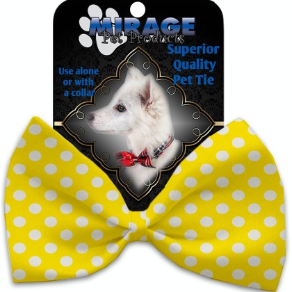 Sunny Yellow Swiss Dots Pet Bow Tie