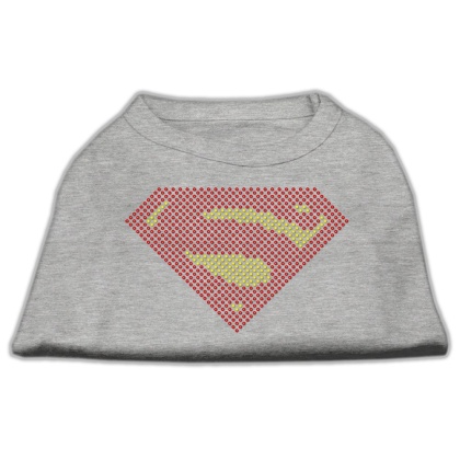 Super! Rhinestone Shirts Grey L