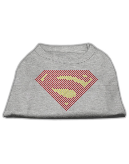 Super! Rhinestone Shirts Grey L