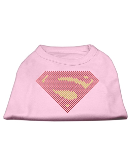 Super! Rhinestone Shirts Light Pink L