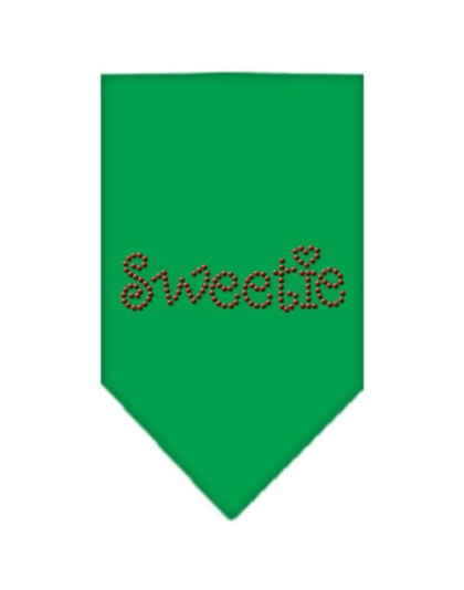 Sweetie Rhinestone Bandana Emerald Green Large