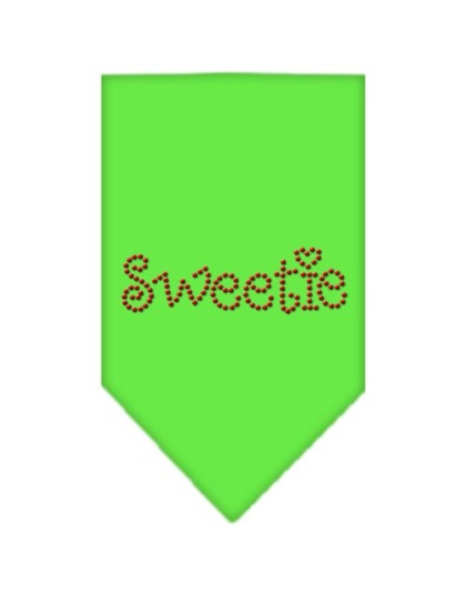 Sweetie Rhinestone Bandana Lime Green Large