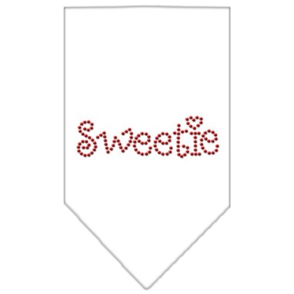 Sweetie Rhinestone Bandana White Large