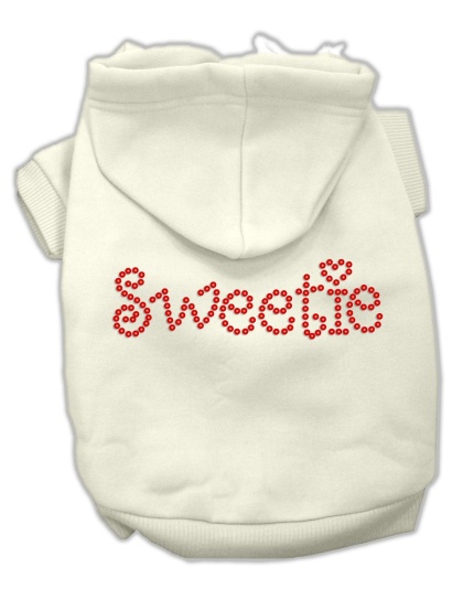 Sweetie Rhinestone Hoodies Cream L