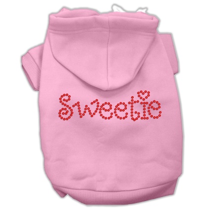 Sweetie Rhinestone Hoodies Pink L