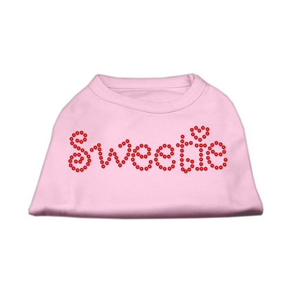 Sweetie Rhinestone Shirts Light Pink L