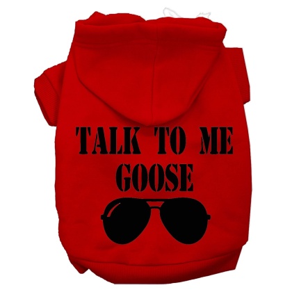 Talk to me Goose Screen Print Dog Hoodie Red L