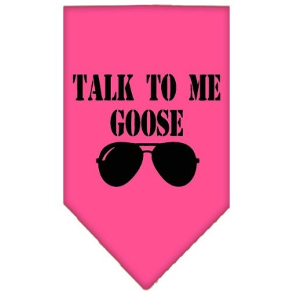 Talk to me Goose Screen Print Pet Bandana Bright Pink Large
