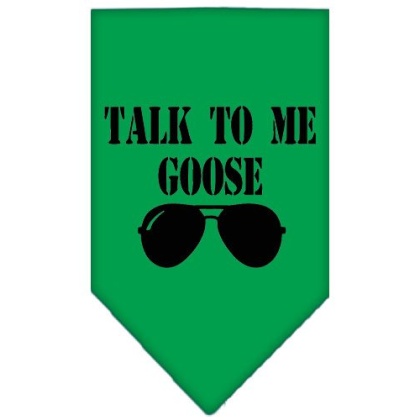 Talk to me Goose Screen Print Pet Bandana Emerald Green Large