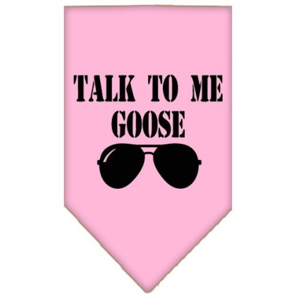 Talk to me Goose Screen Print Pet Bandana Light Pink Large
