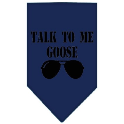 Talk to me Goose Screen Print Pet Bandana Navy Blue large