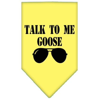 Talk to me Goose Screen Print Pet Bandana Yellow Large