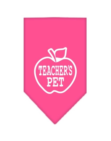 Teachers Pet Screen Print Bandana Bright Pink Large