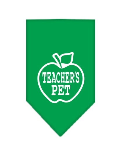 Teachers Pet Screen Print Bandana Emerald Green Large