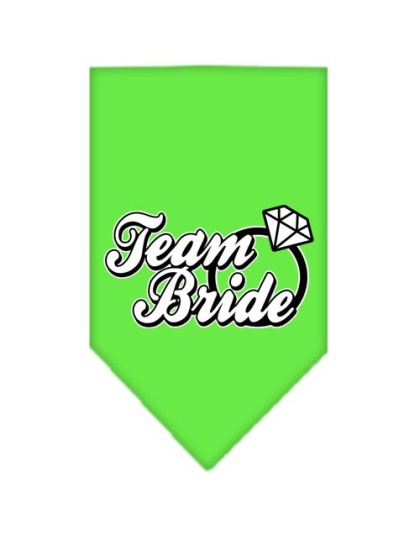 Team Bride Screen Print Bandana Lime Green Large