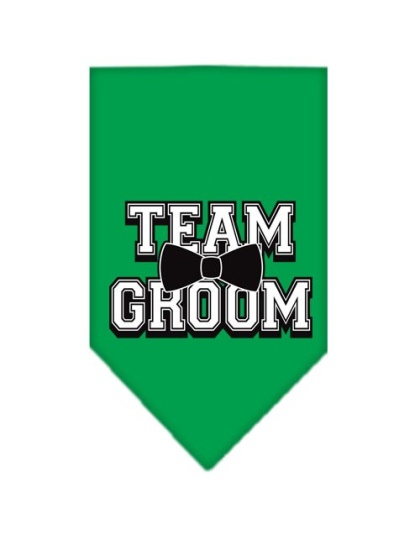 Team Groom Screen Print Bandana Emerald Green Large