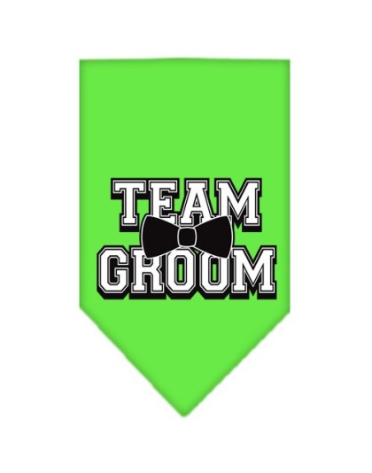 Team Groom Screen Print Bandana Lime Green Large