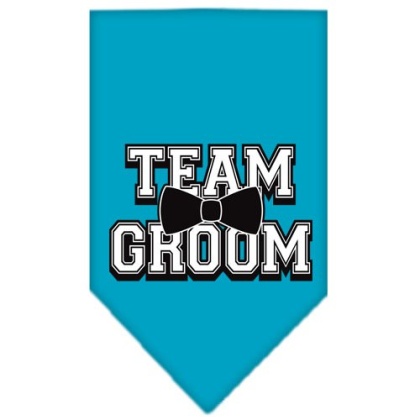 Team Groom Screen Print Bandana Turquoise Large