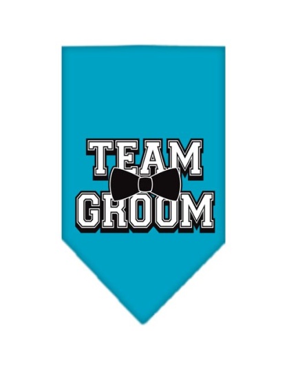 Team Groom Screen Print Bandana Turquoise Large