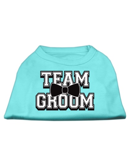 Team Groom Screen Print Shirt Aqua Lg