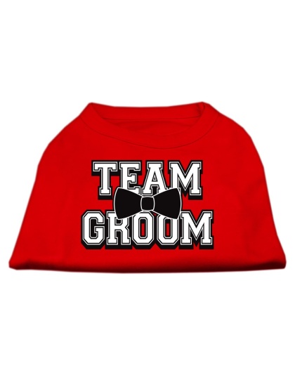 Team Groom Screen Print Shirt Red Lg