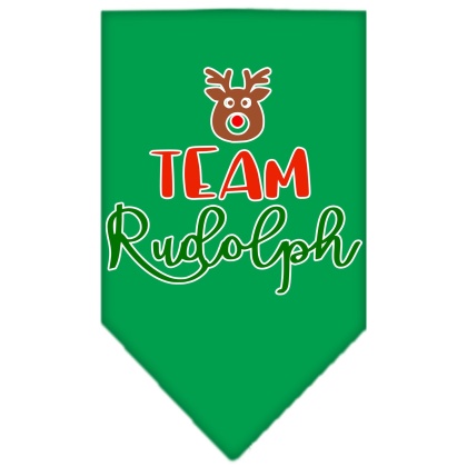 Team Rudolph Screen Print Bandana Emerald Green Large