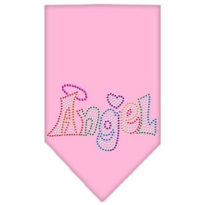 Technicolor Angel Rhinestone Pet Bandana Light Pink Size Large