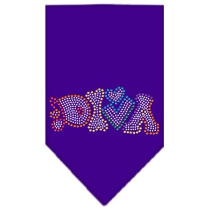 Technicolor Angel Rhinestone Pet Bandana Purple Size Large