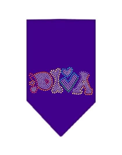 Technicolor Angel Rhinestone Pet Bandana Purple Size Large