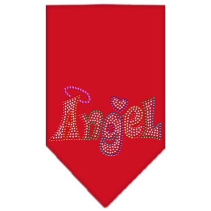 Technicolor Angel Rhinestone Pet Bandana Red Size Large