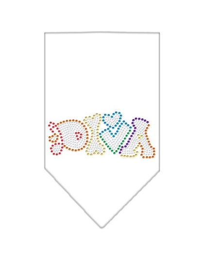 Technicolor Angel Rhinestone Pet Bandana White Size Large