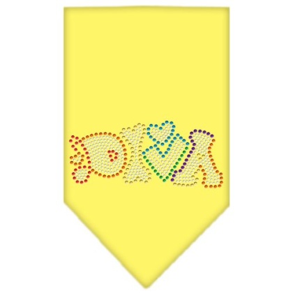 Technicolor Diva Rhinestone Pet Bandana Yellow Size Large