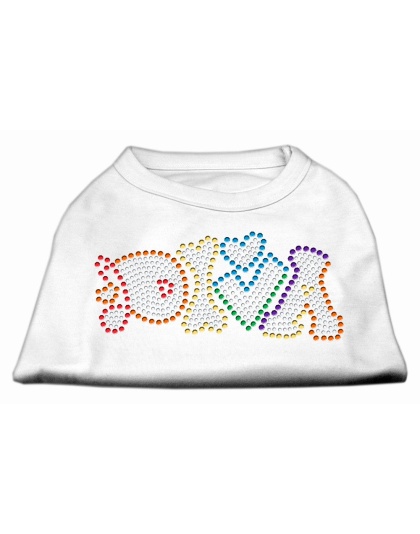 Technicolor Diva Rhinestone Pet Shirt White Lg