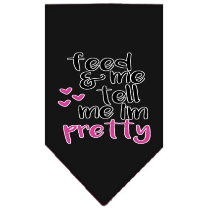 Tell me I'm Pretty Screen Print Pet Bandana Black Large