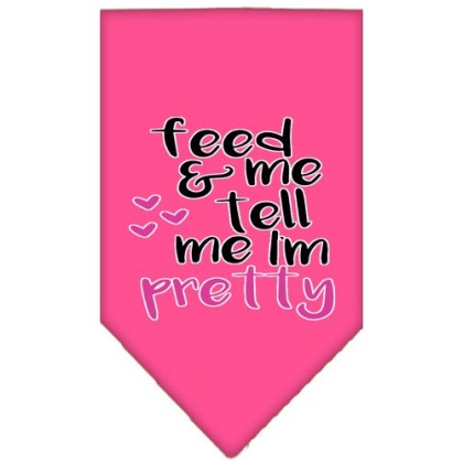 Tell me I'm Pretty Screen Print Pet Bandana Bright Pink Large