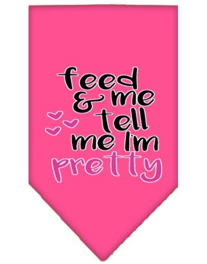Tell me I'm Pretty Screen Print Pet Bandana Bright Pink Large