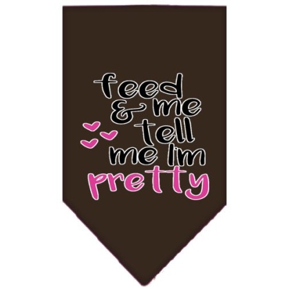 Tell me I'm Pretty Screen Print Pet Bandana Cocoa Large