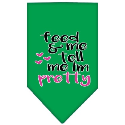 Tell me I'm Pretty Screen Print Pet Bandana Emerald Green Large