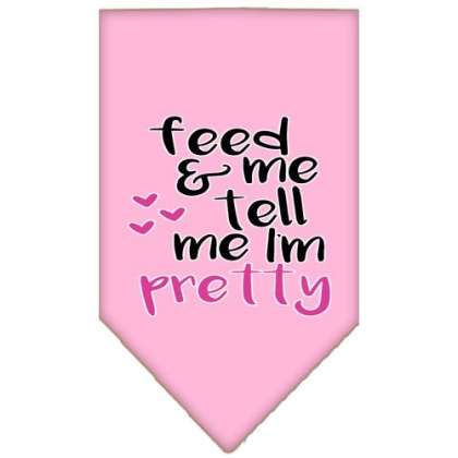 Tell me I'm Pretty Screen Print Pet Bandana Light Pink Large