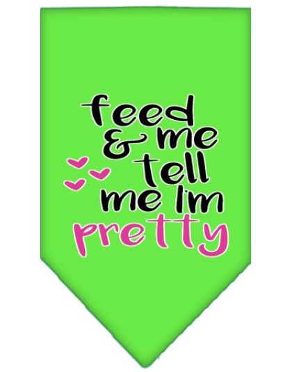 Tell me I'm Pretty Screen Print Pet Bandana Lime Green Large